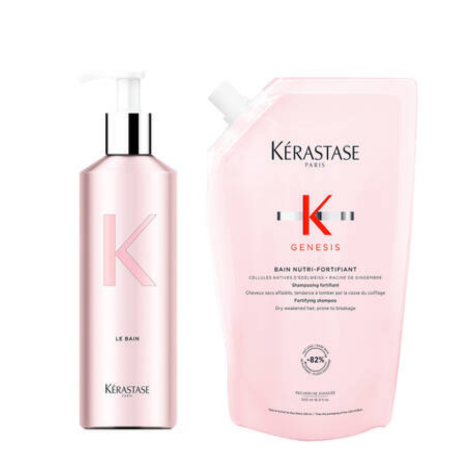 Kerastase Genesis Bain Nutri-Fortifiant Nachfüllpack & Aluminium Bottle 